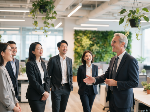 教师培训团队成员合影，专业教育工作者，正式商务着装，现代化办公室环境，团队合作氛围