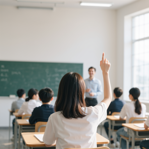 三十八岁左右男性讲师头像，穿白色衬衫，正面严肃表情，教室背景，专业英语教师形象